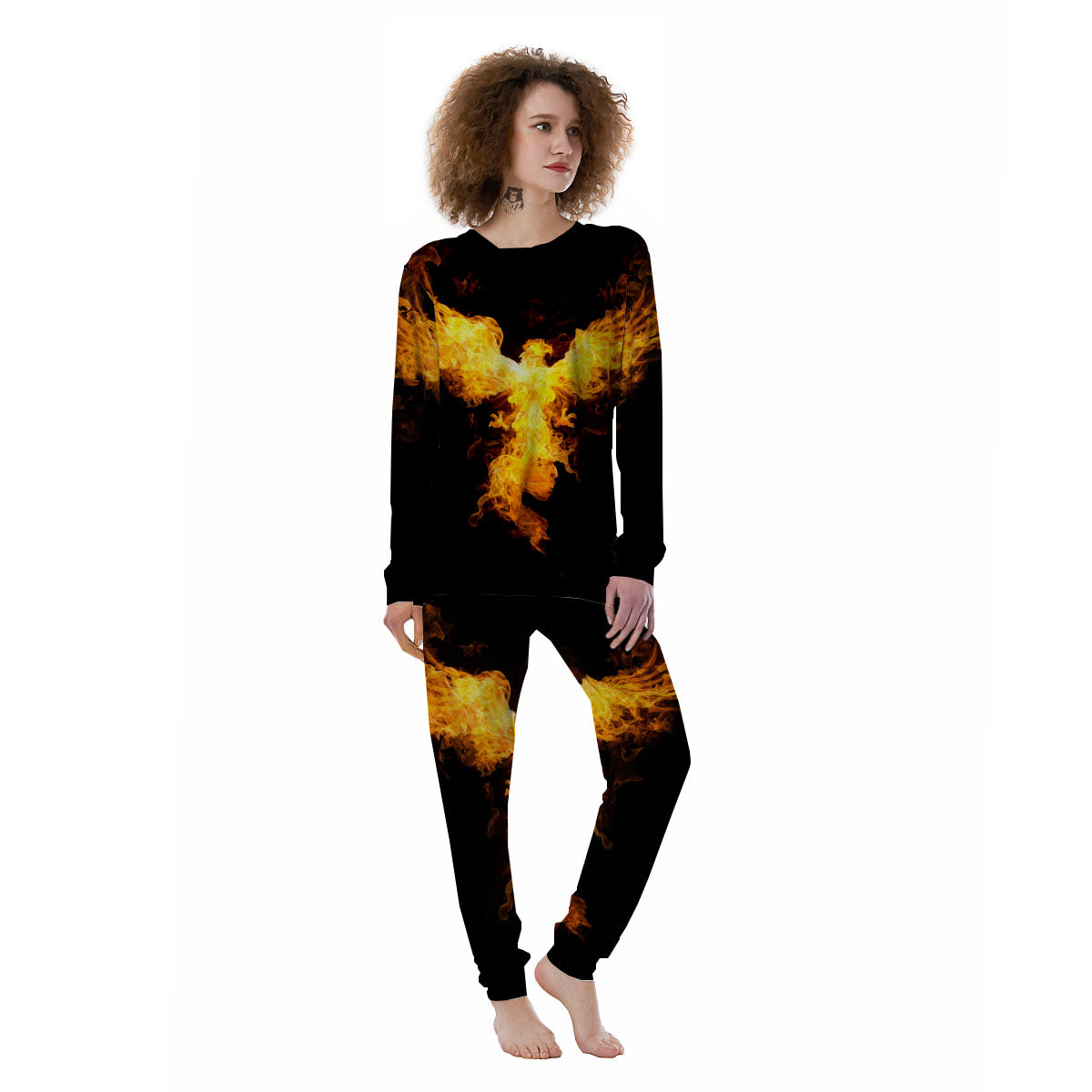 Firebird Phoenix Print Women's Pajamas-grizzshop
