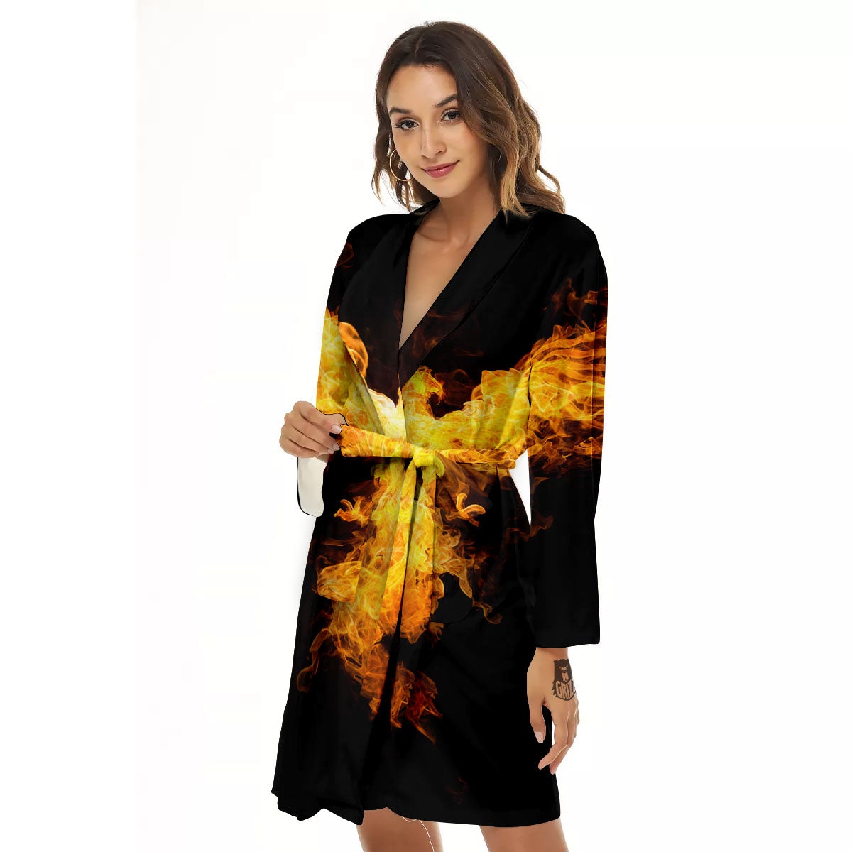 Firebird Phoenix Print Women's Robe-grizzshop