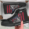 Firefighter Emblem American Print Black High Top Shoes-grizzshop