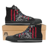 Firefighter Emblem American Print Black High Top Shoes-grizzshop