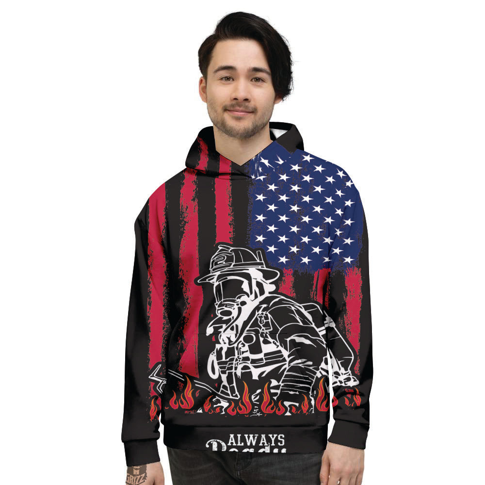 Firefighter Emblem American Print Men's Hoodie-grizzshop