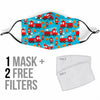 Firefighter Pattern Print Face Mask-grizzshop