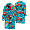 Firefighter Pattern Print Men Long Robe-grizzshop