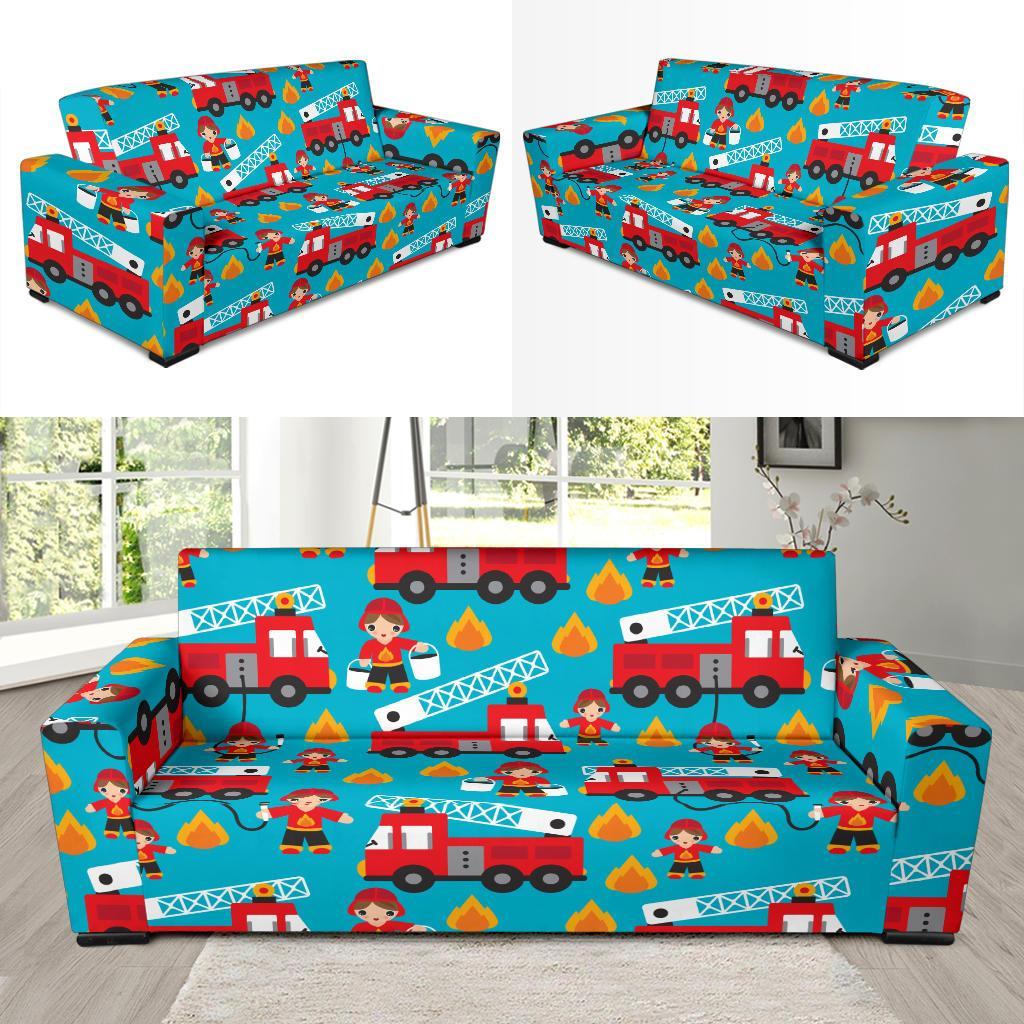 Firefighter Pattern Print Sofa Covers-grizzshop