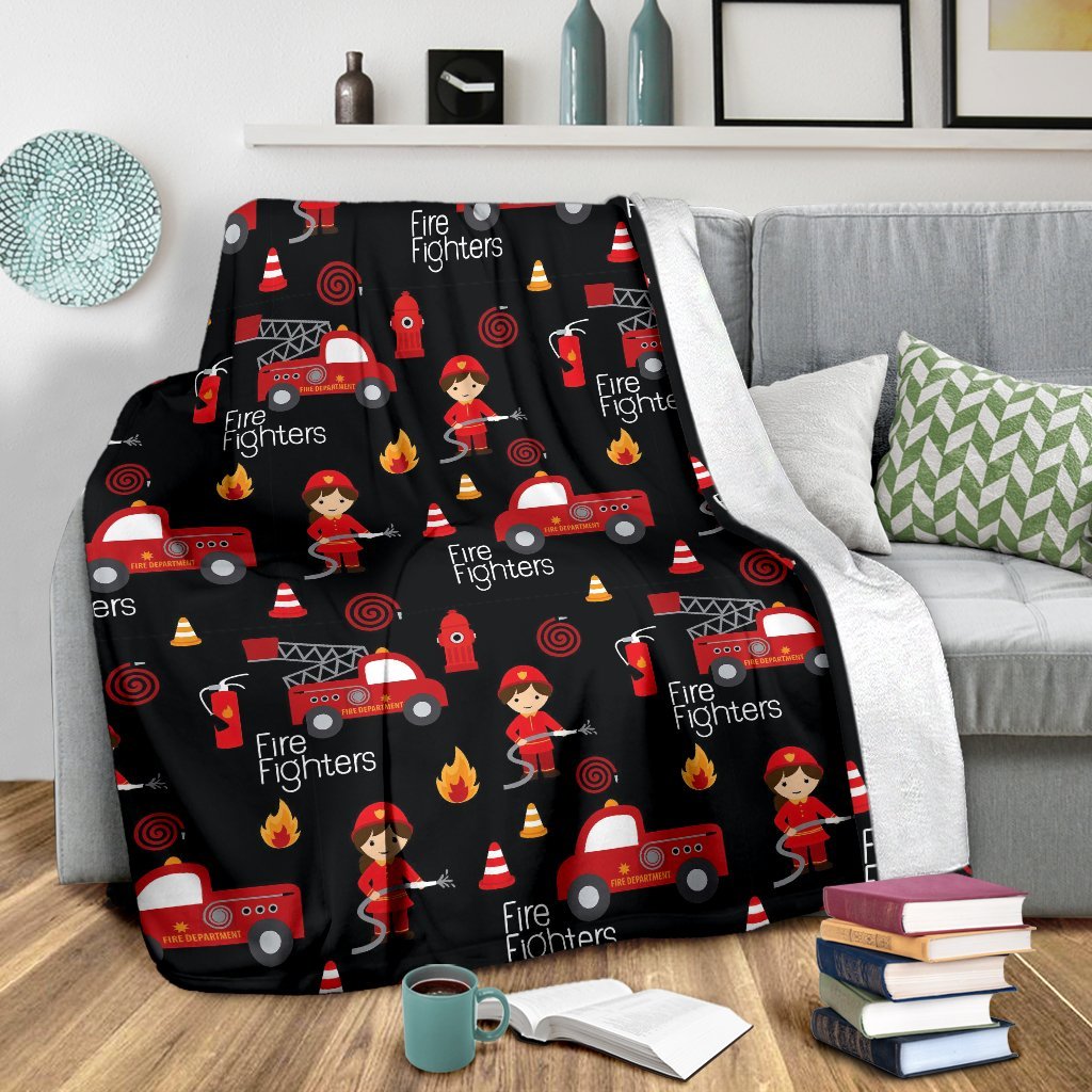 Firefighter Print Pattern Blanket-grizzshop