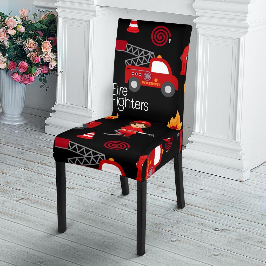 Firefighter Print Pattern Chair Cover-grizzshop