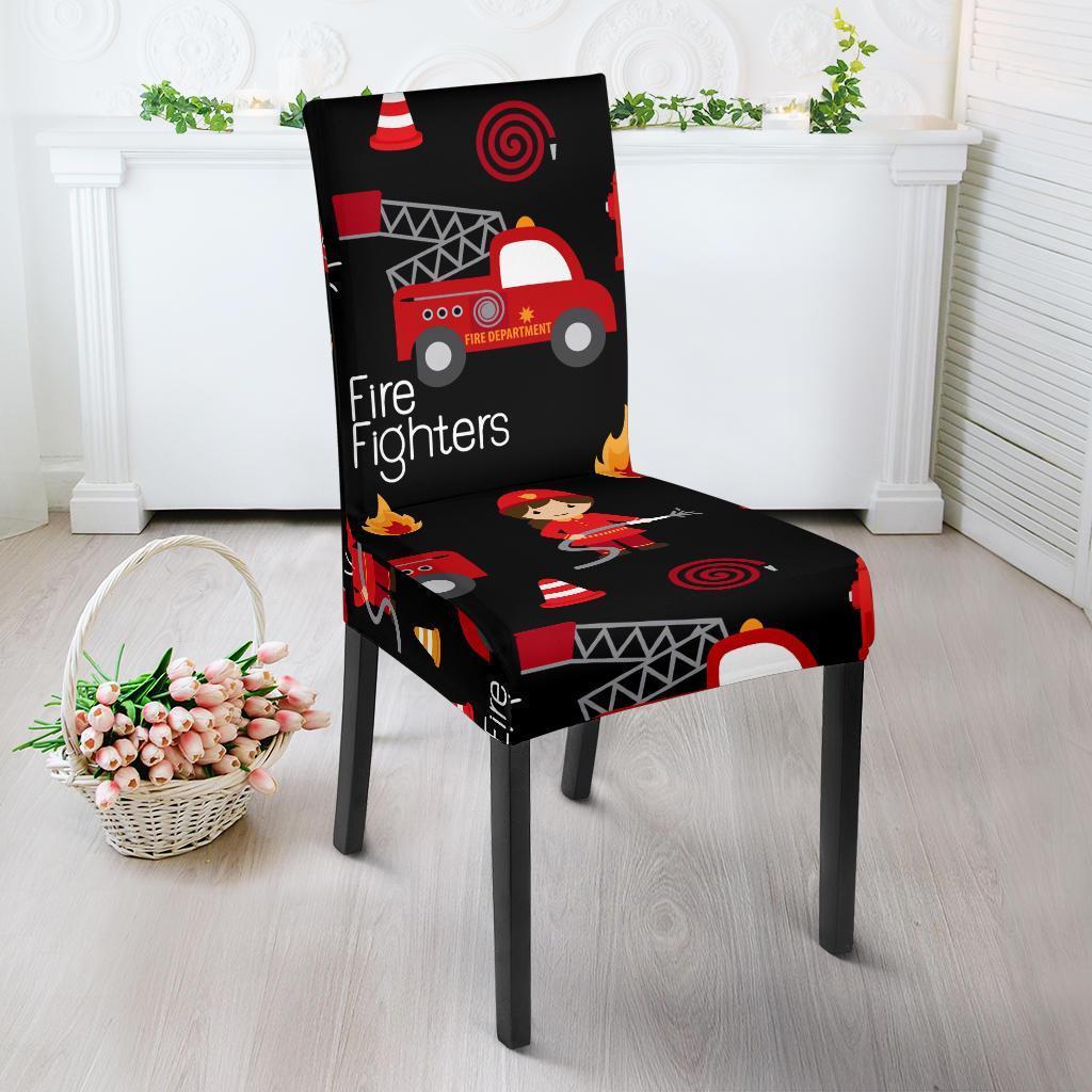 Firefighter Print Pattern Chair Cover-grizzshop