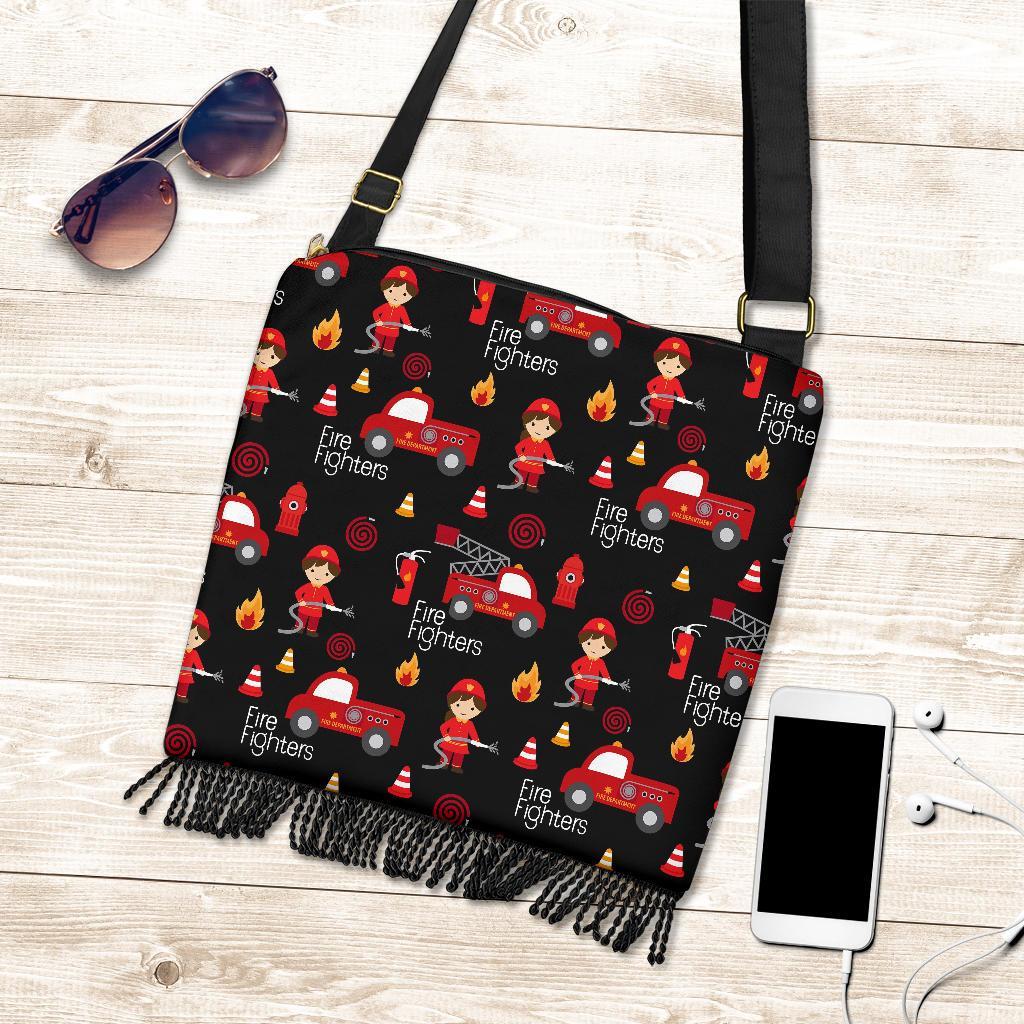 Firefighter Print Pattern Crossbody Bags-grizzshop