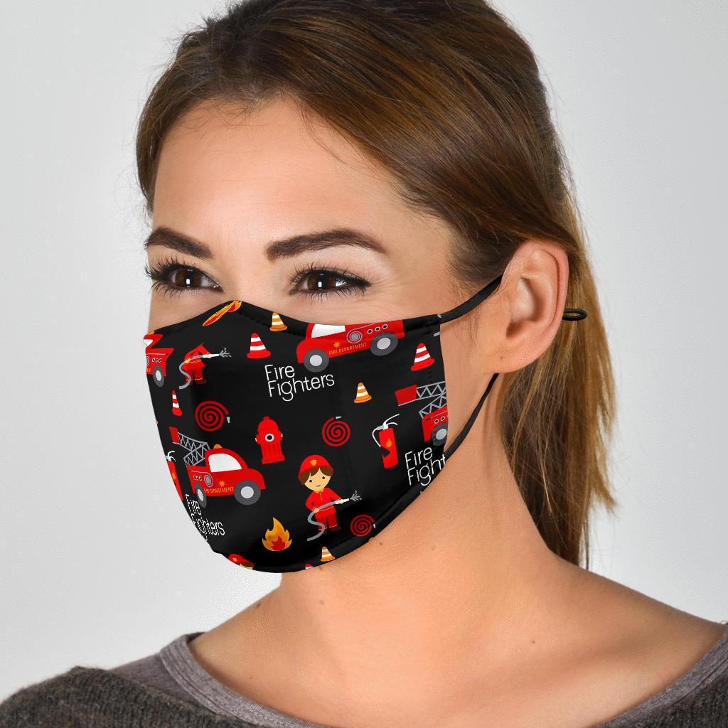 Firefighter Print Pattern Face Mask-grizzshop