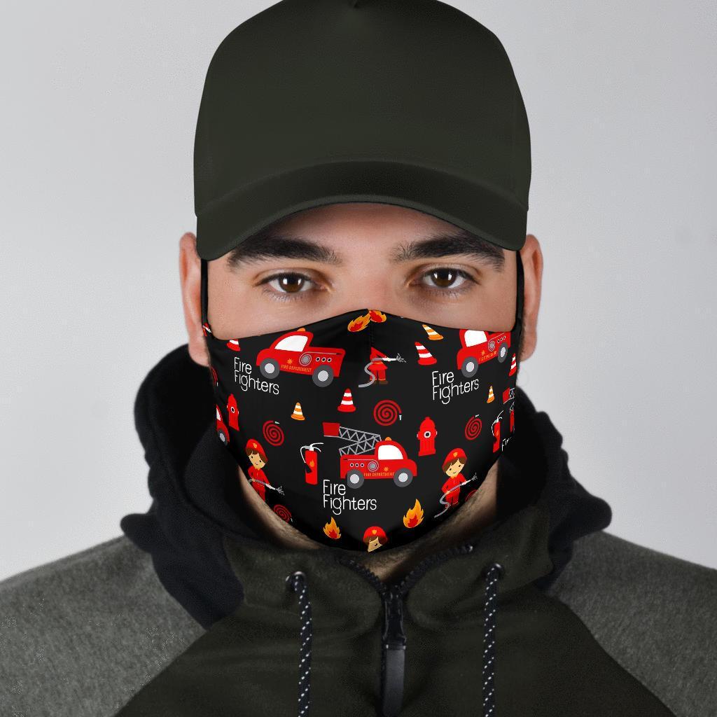 Firefighter Print Pattern Face Mask-grizzshop