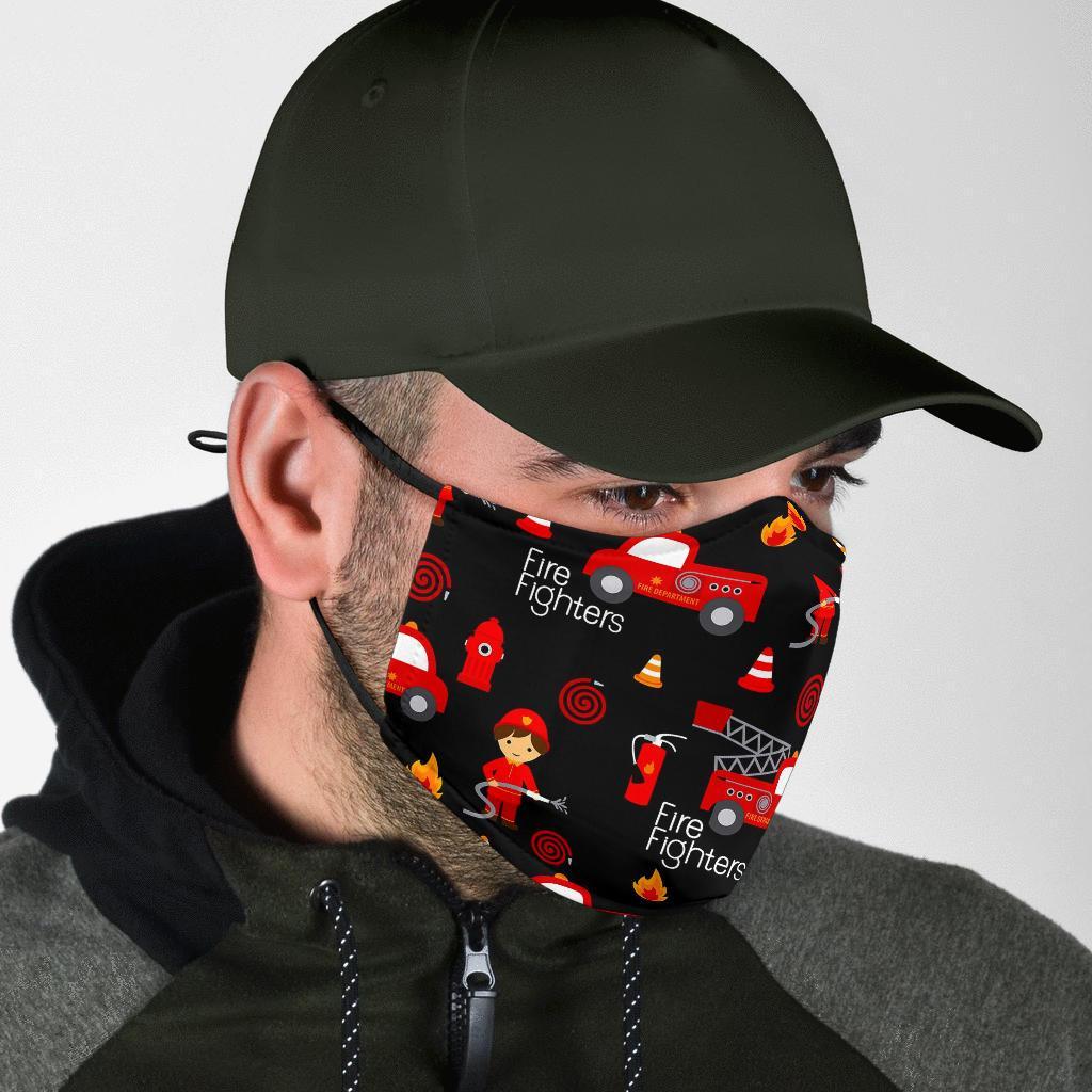 Firefighter Print Pattern Face Mask-grizzshop