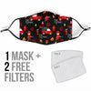 Firefighter Print Pattern Face Mask-grizzshop