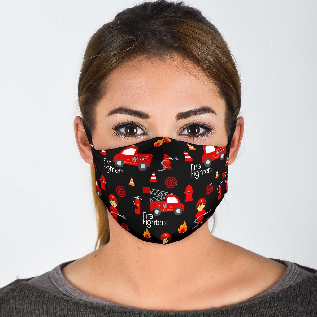 Firefighter Print Pattern Face Mask-grizzshop