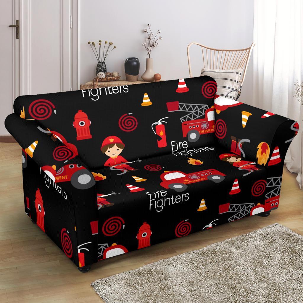 Firefighter Print Pattern Loveseat Cover-grizzshop