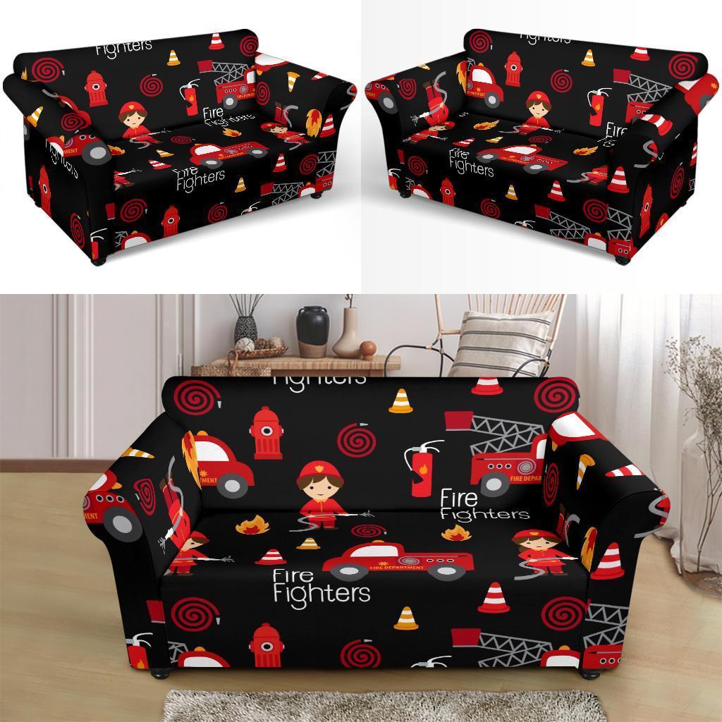 Firefighter Print Pattern Loveseat Cover-grizzshop