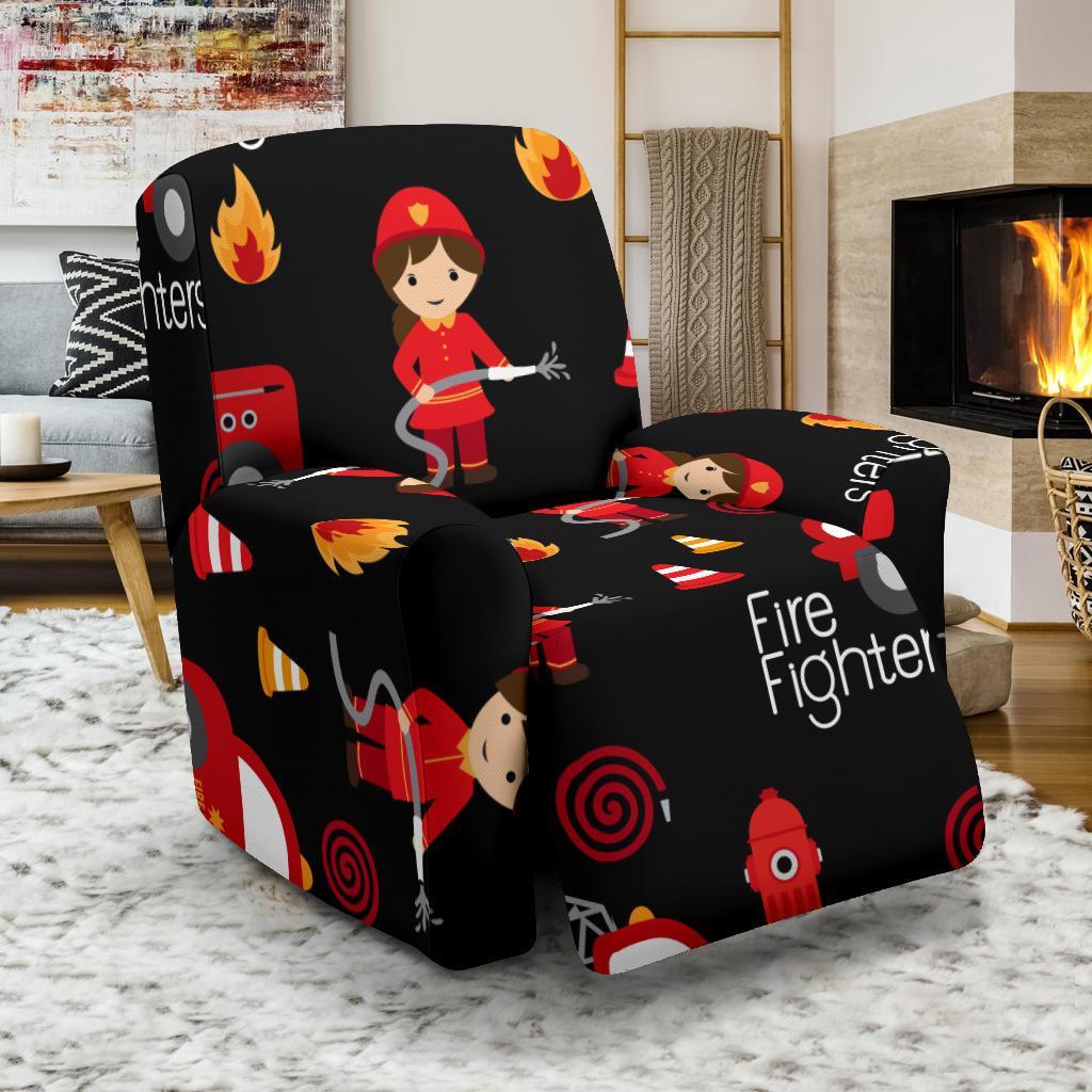 Firefighter Print Pattern Recliner Cover-grizzshop