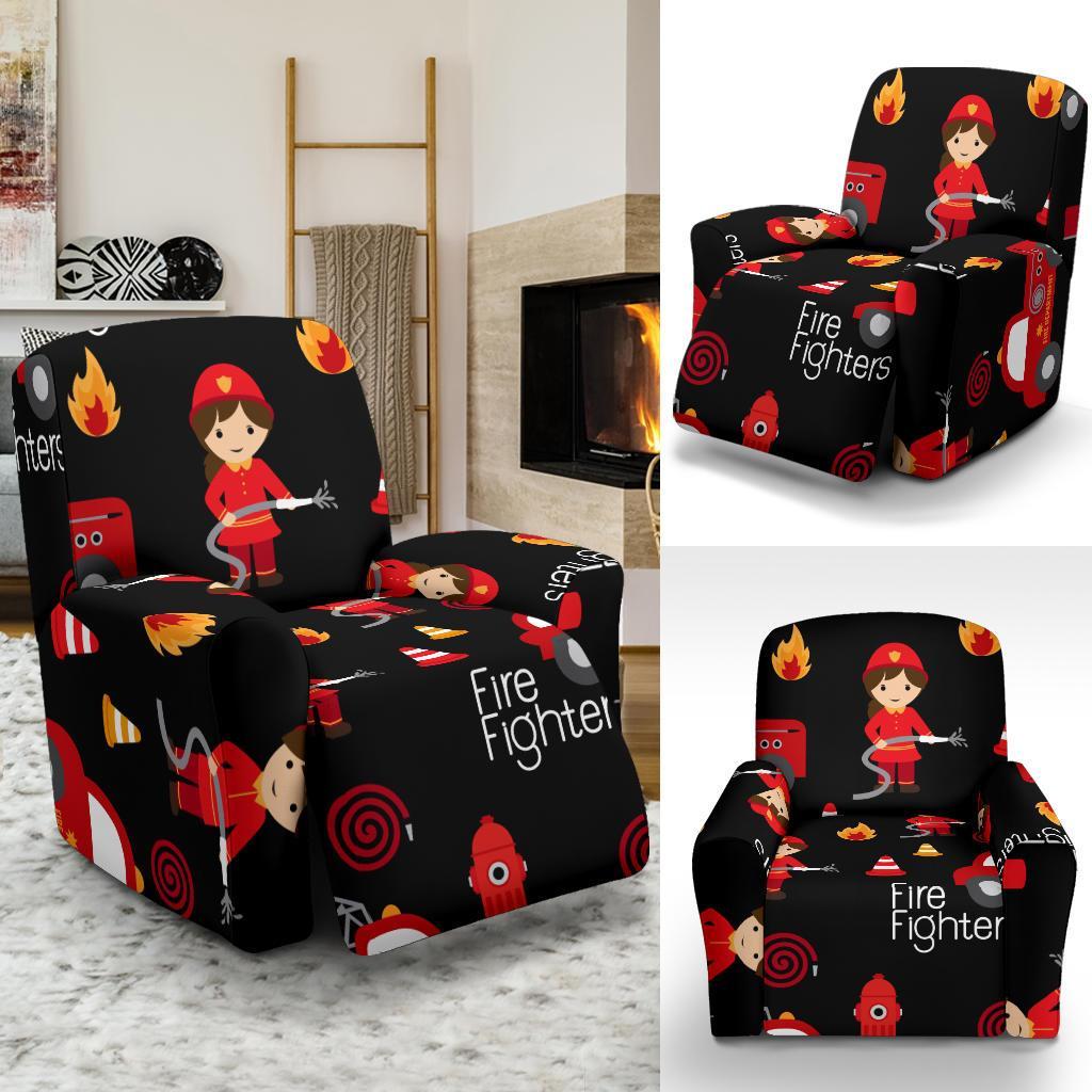 Firefighter Print Pattern Recliner Cover-grizzshop