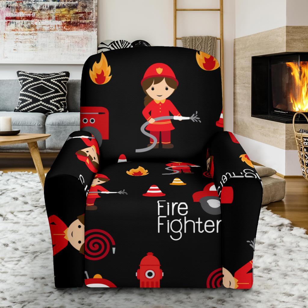 Firefighter Print Pattern Recliner Cover-grizzshop