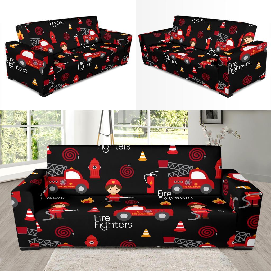 Firefighter Print Pattern Sofa Covers-grizzshop