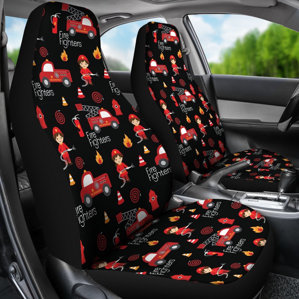 Firefighter Print Pattern Universal Fit Car Seat Cover-grizzshop