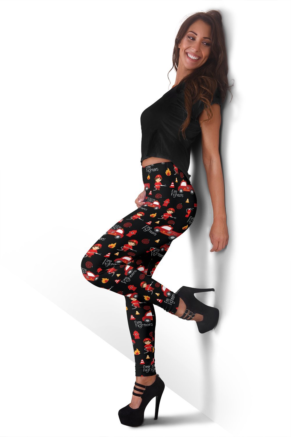 Firefighter Print Pattern Women Leggings-grizzshop