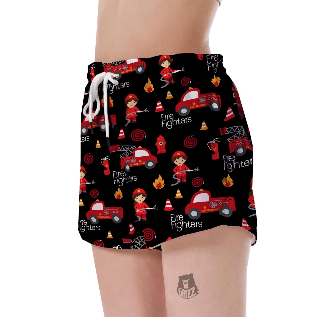 Firefighter Print Pattern Women's Shorts-grizzshop