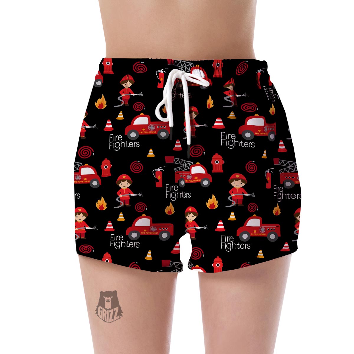 Firefighter Print Pattern Women's Shorts-grizzshop