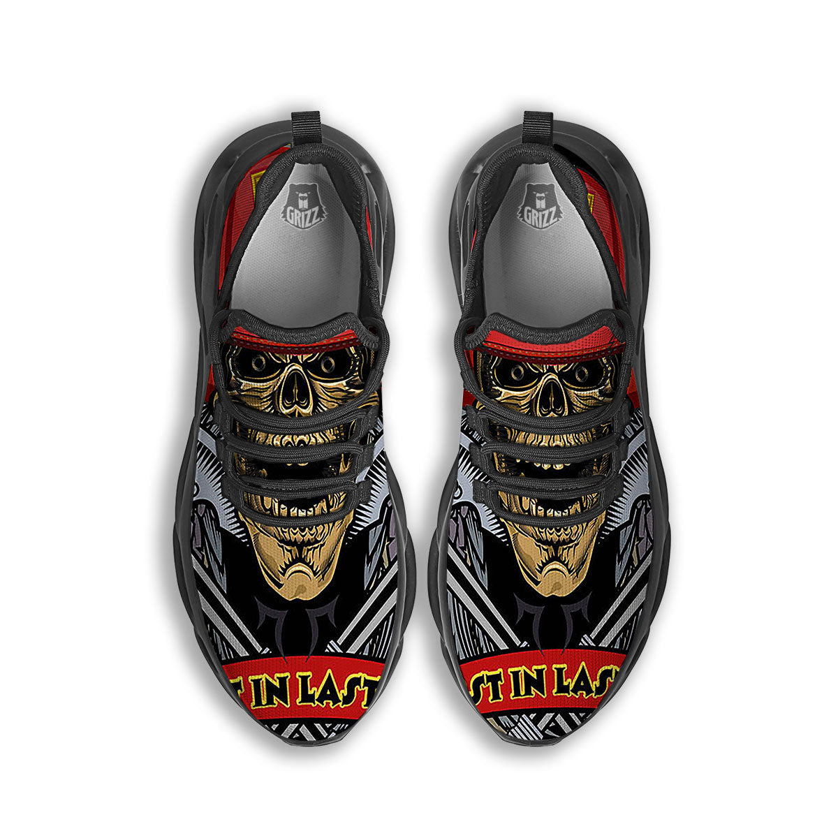 Firefighter Volunteer Print Black Running Shoes-grizzshop