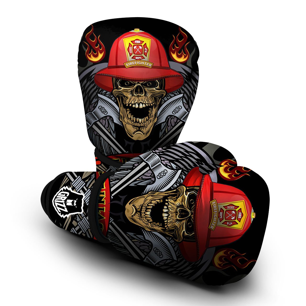 Firefighter Volunteer Print Boxing Gloves-grizzshop