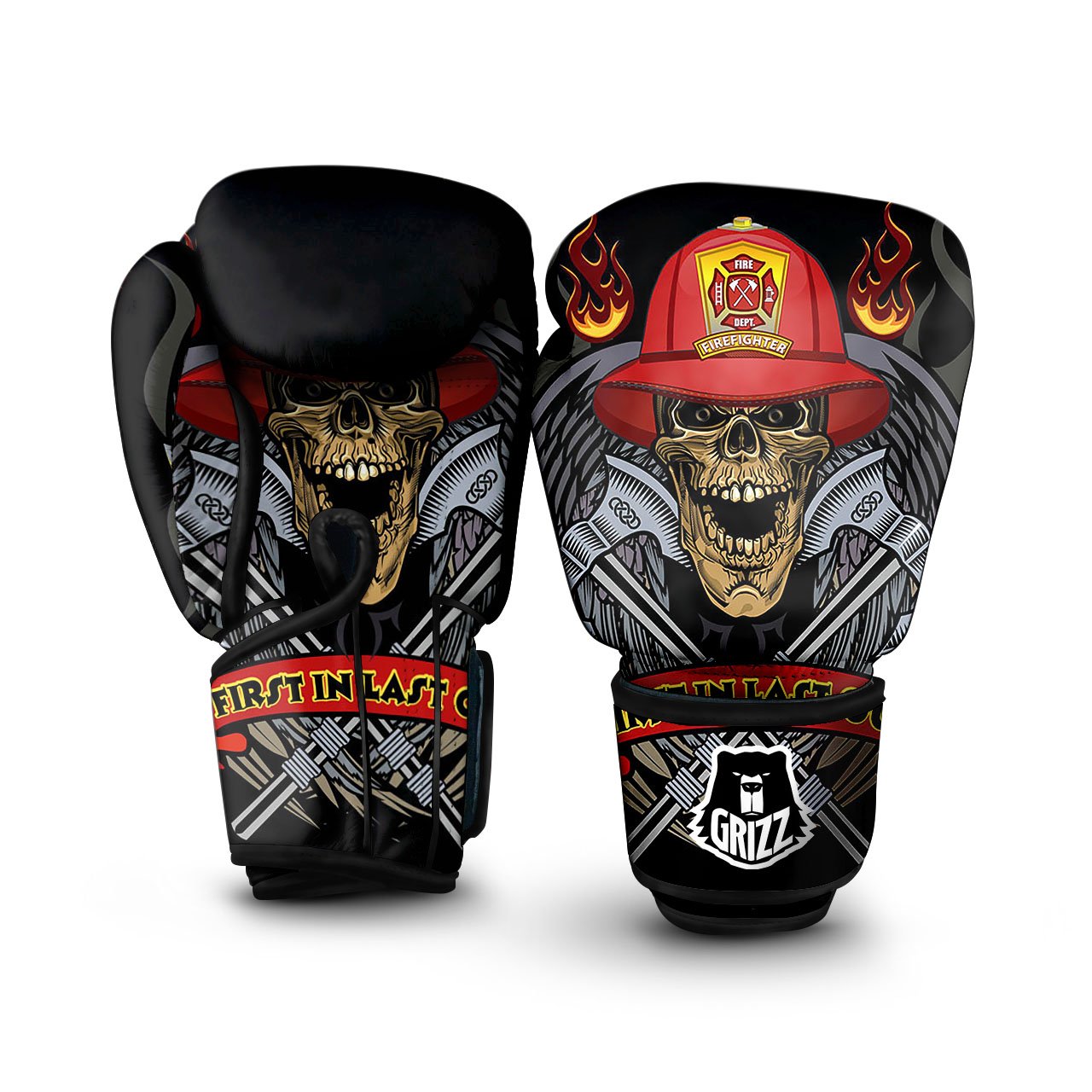 Firefighter Volunteer Print Boxing Gloves-grizzshop