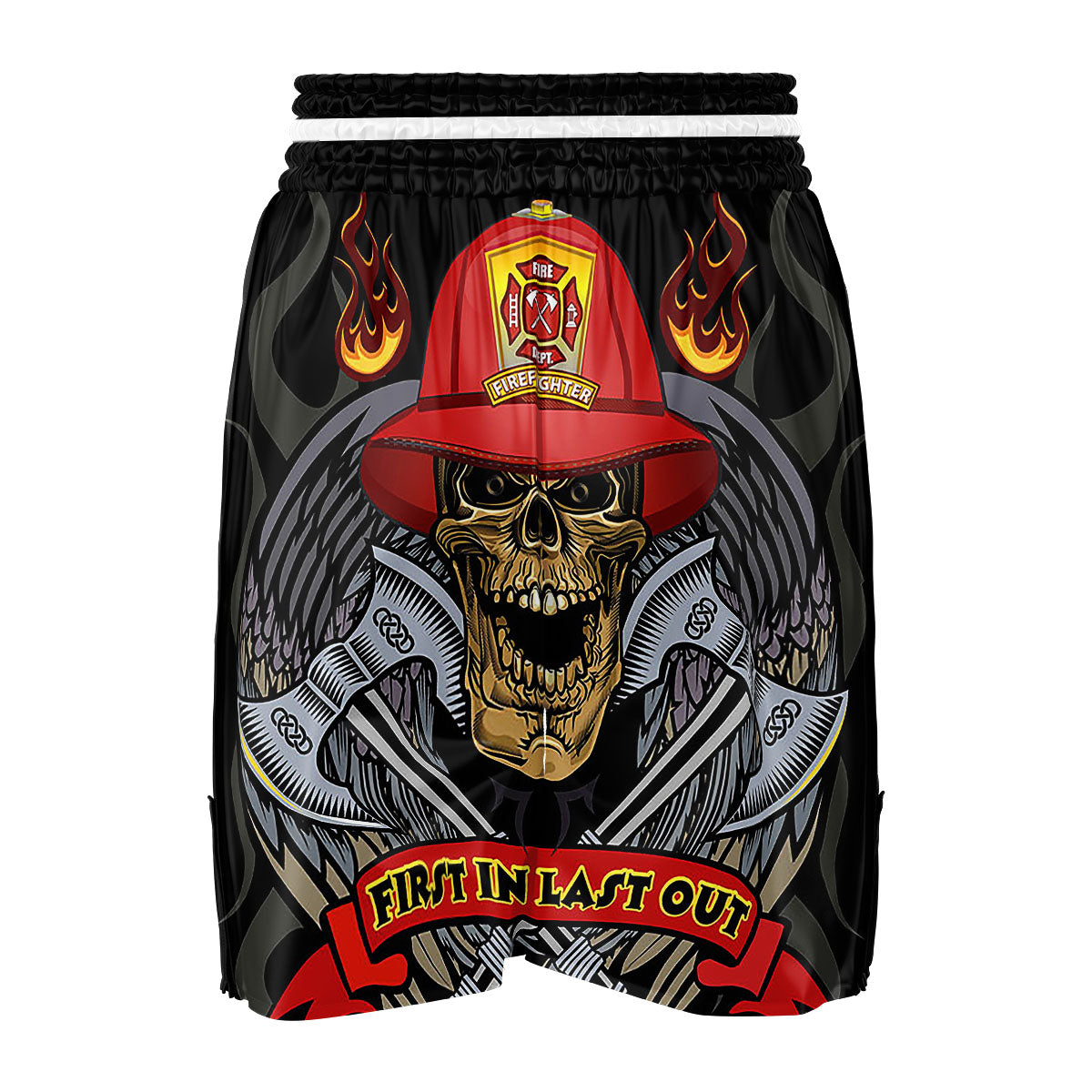 Firefighter Volunteer Print Boxing Shorts-grizzshop