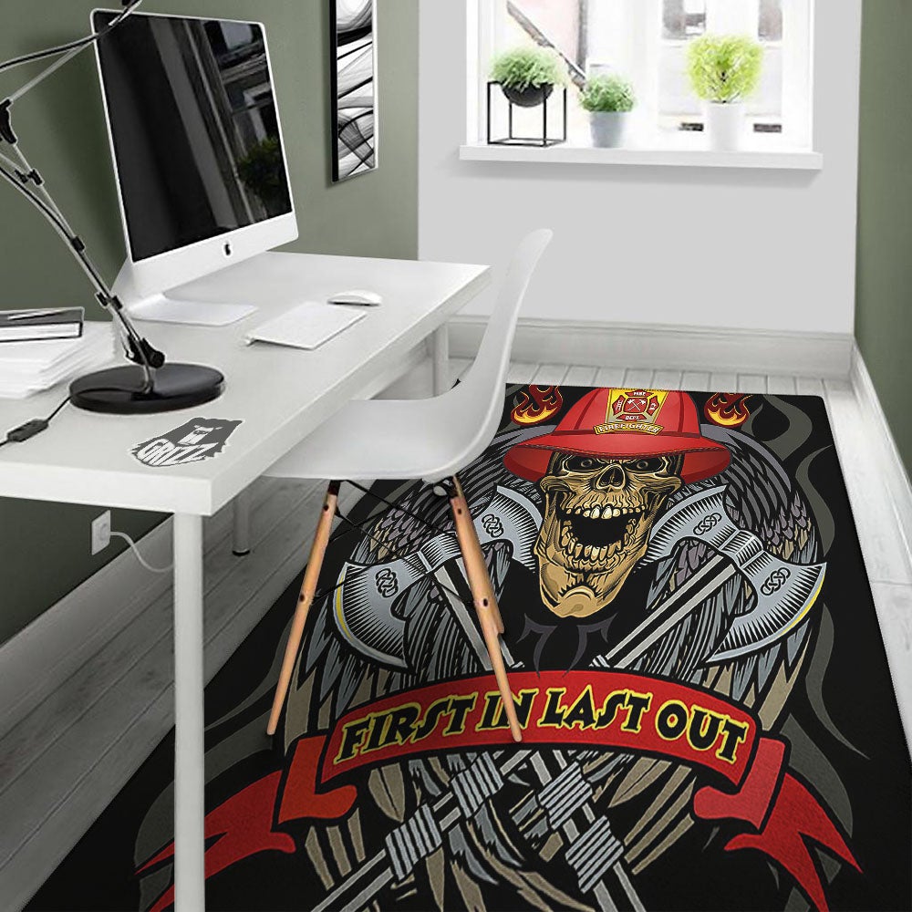 Firefighter Volunteer Print Floor Mat-grizzshop