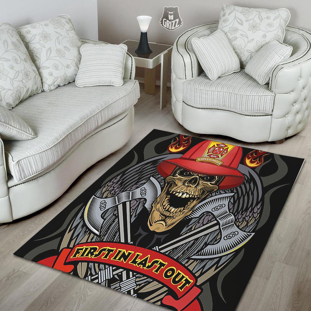Firefighter Volunteer Print Floor Mat-grizzshop