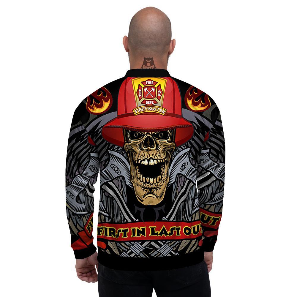 Firefighter Volunteer Print Men's Bomber Jacket-grizzshop