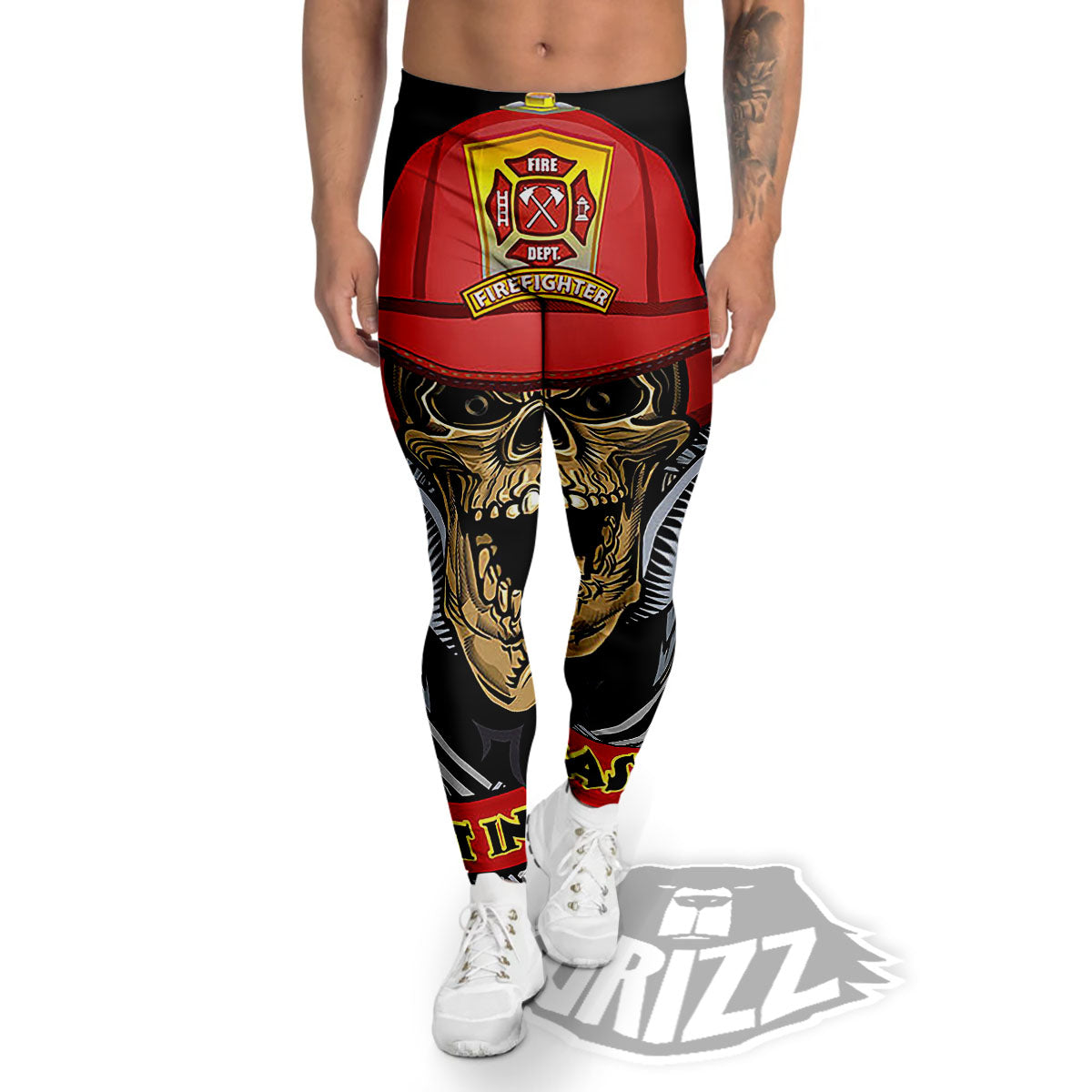 Firefighter Volunteer Print Men's Leggings-grizzshop