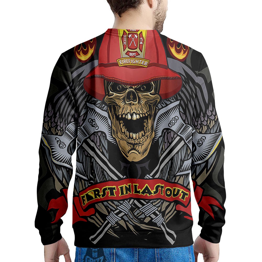 Firefighter Volunteer Print Men's Sweatshirt-grizzshop