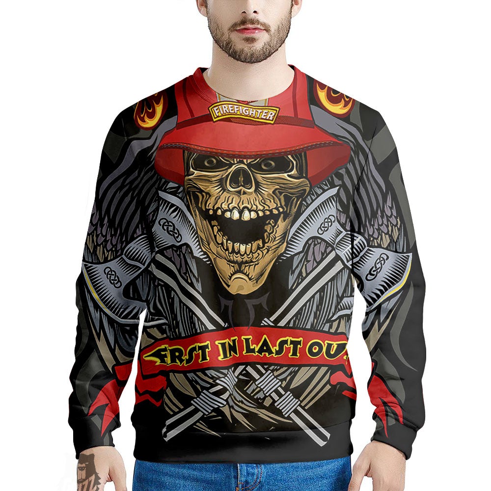 Firefighter Volunteer Print Men's Sweatshirt-grizzshop