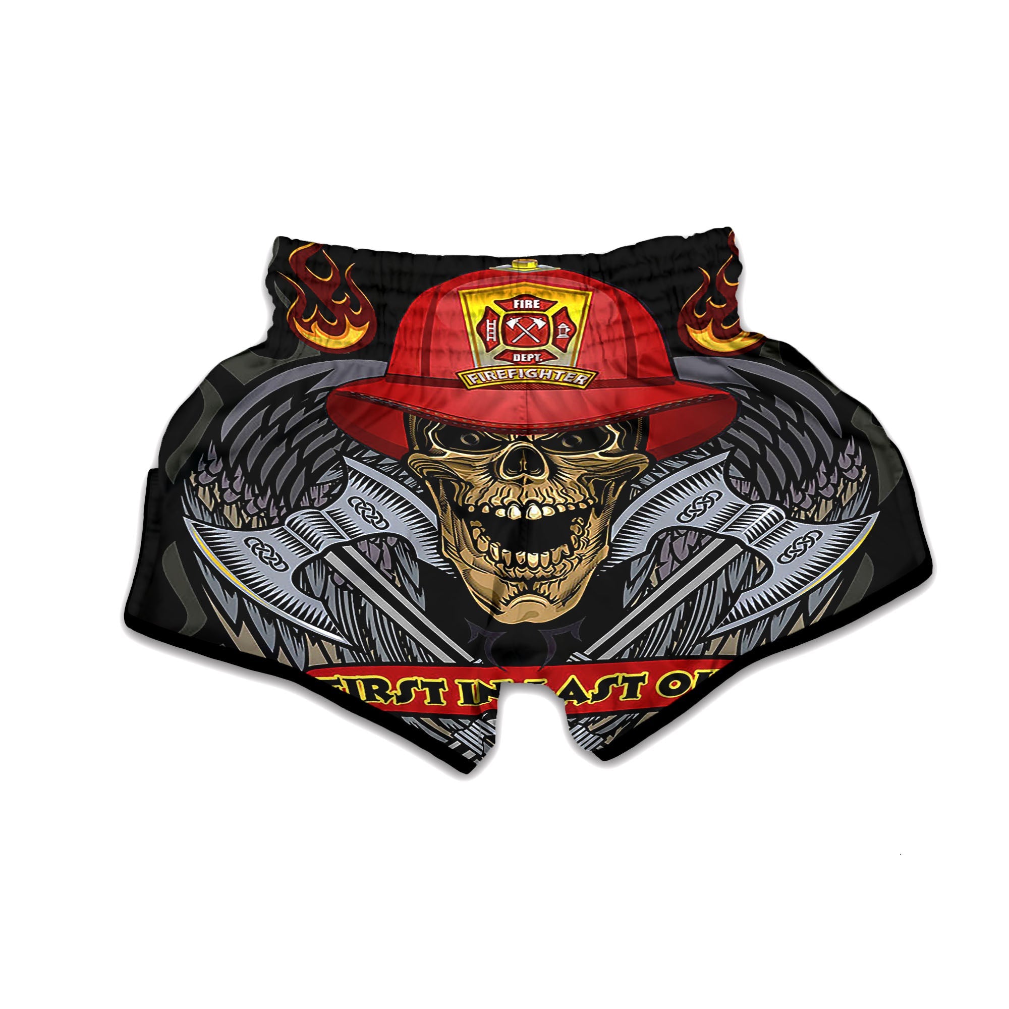 Firefighter Volunteer Print Muay Thai Boxing Shorts-grizzshop