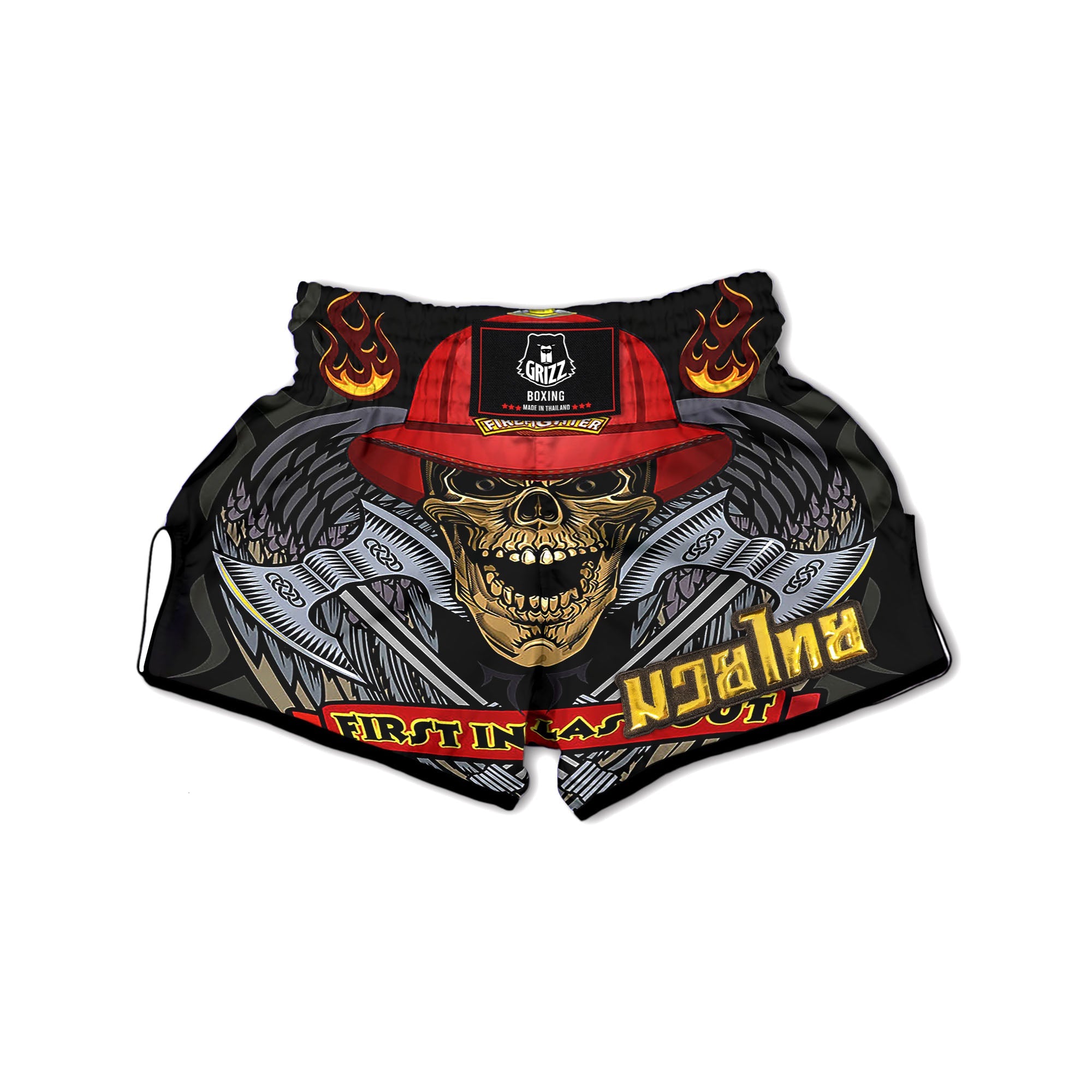 Firefighter Volunteer Print Muay Thai Boxing Shorts-grizzshop
