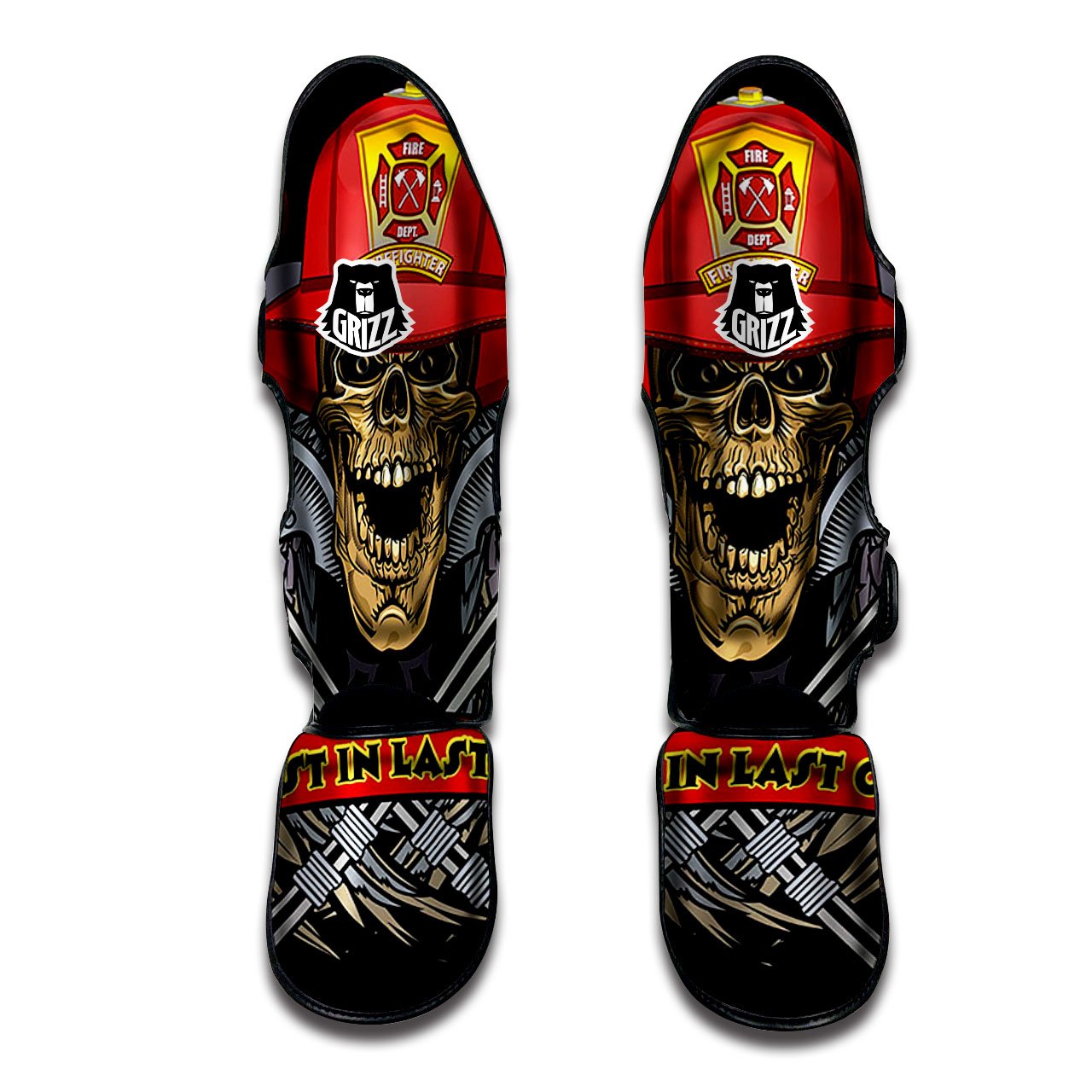 Firefighter Volunteer Print Muay Thai Shin Guards-grizzshop