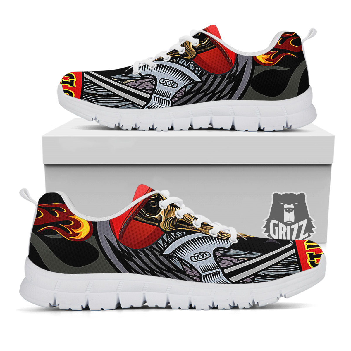 Firefighter Volunteer Print White Sneaker-grizzshop