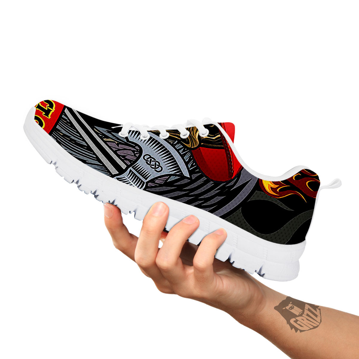 Firefighter Volunteer Print White Sneaker-grizzshop