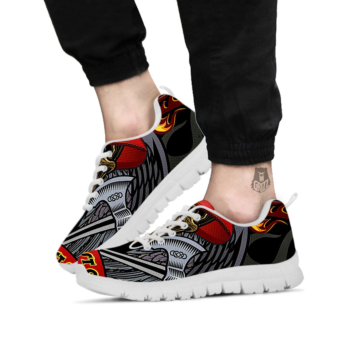 Firefighter Volunteer Print White Sneaker-grizzshop