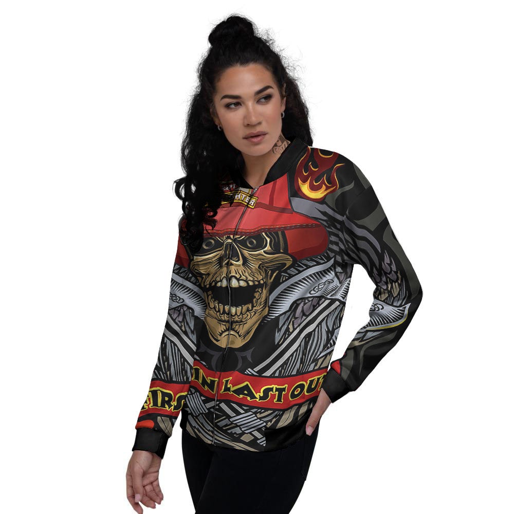 Firefighter Volunteer Print Women's Bomber Jacket-grizzshop