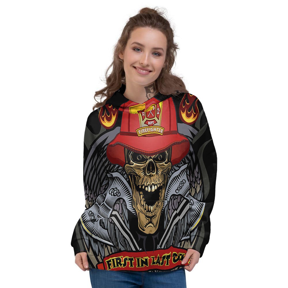 Firefighter Volunteer Print Women's Hoodie-grizzshop