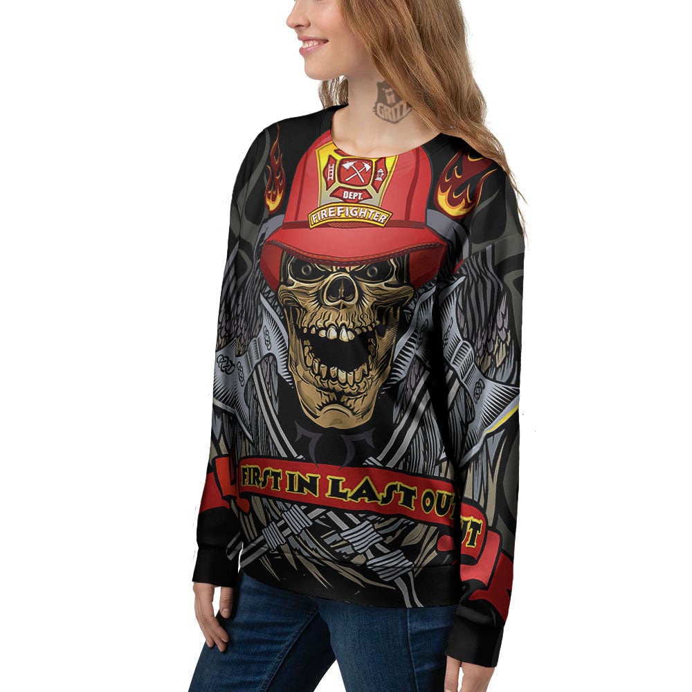 Firefighter Volunteer Print Women's Sweatshirt-grizzshop