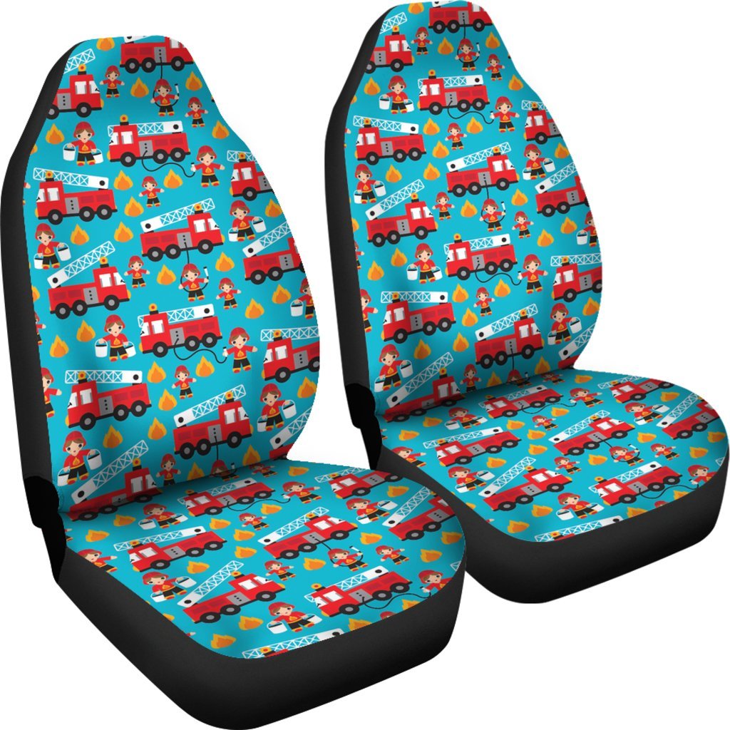 Firefighter Pattern Print Universal Fit Car Seat Cover-grizzshop