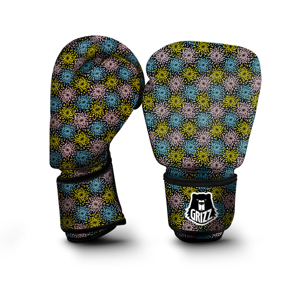 Fireworks Flowers Abstract Print Pattern Boxing Gloves-grizzshop