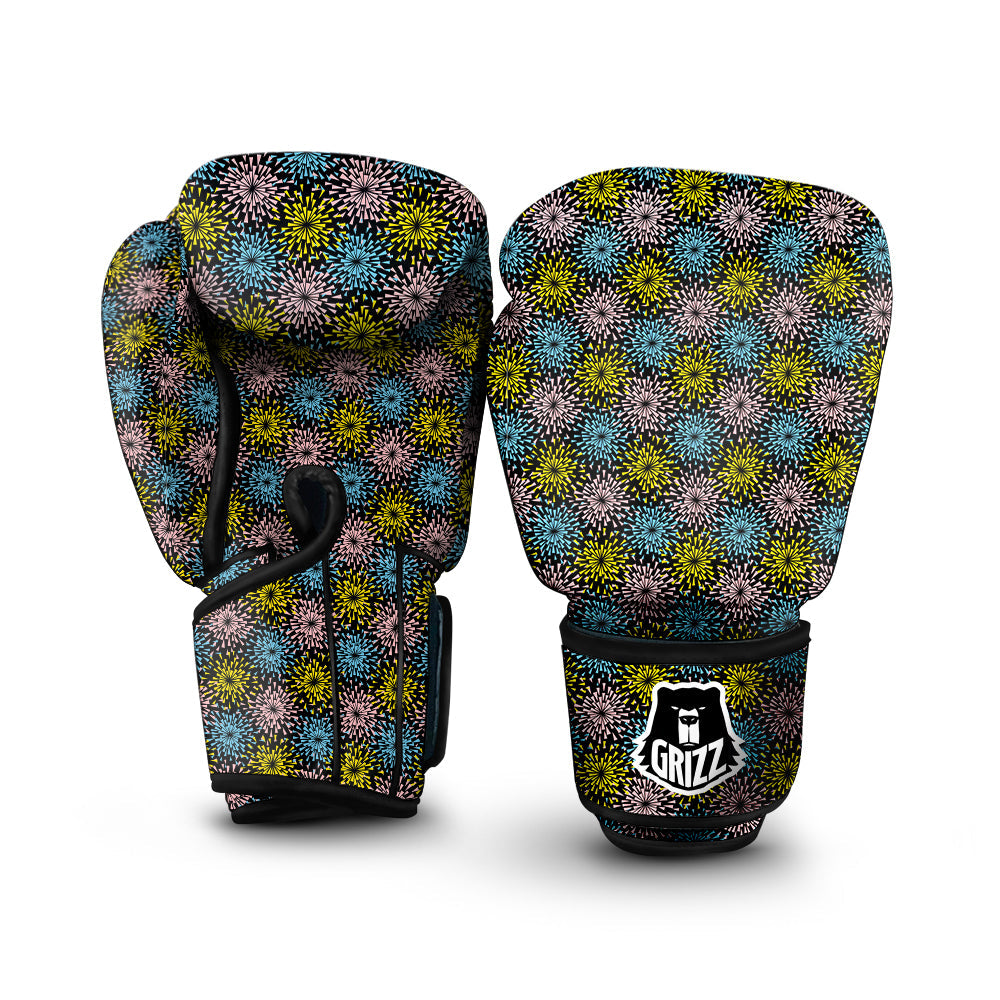 Fireworks Flowers Abstract Print Pattern Boxing Gloves-grizzshop