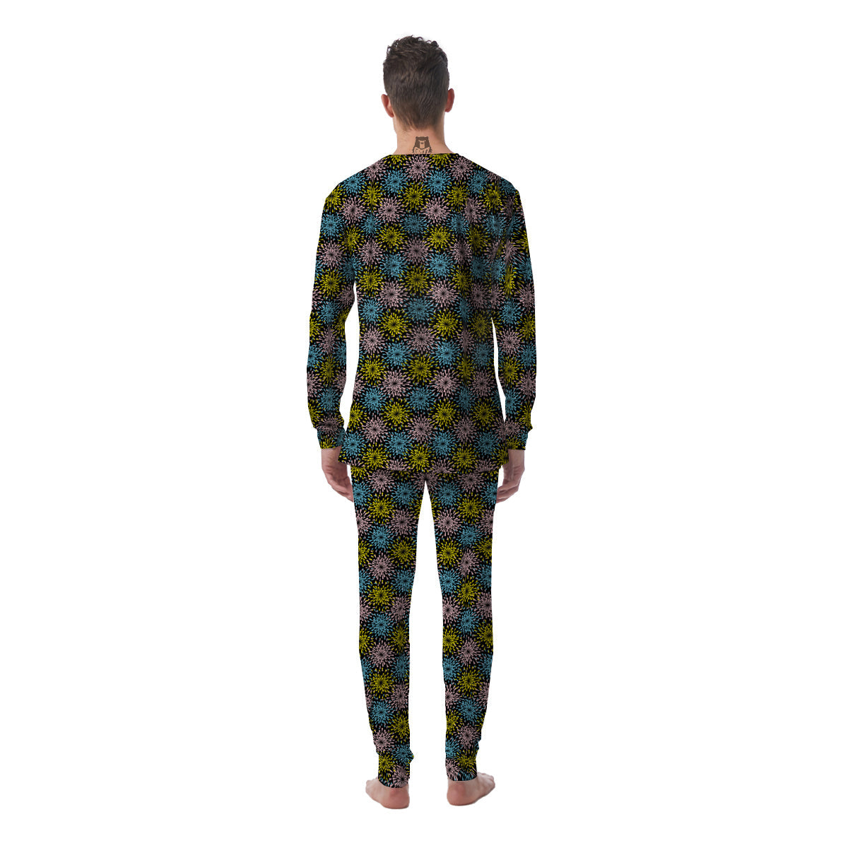 Fireworks Flowers Abstract Print Pattern Men's Pajamas-grizzshop